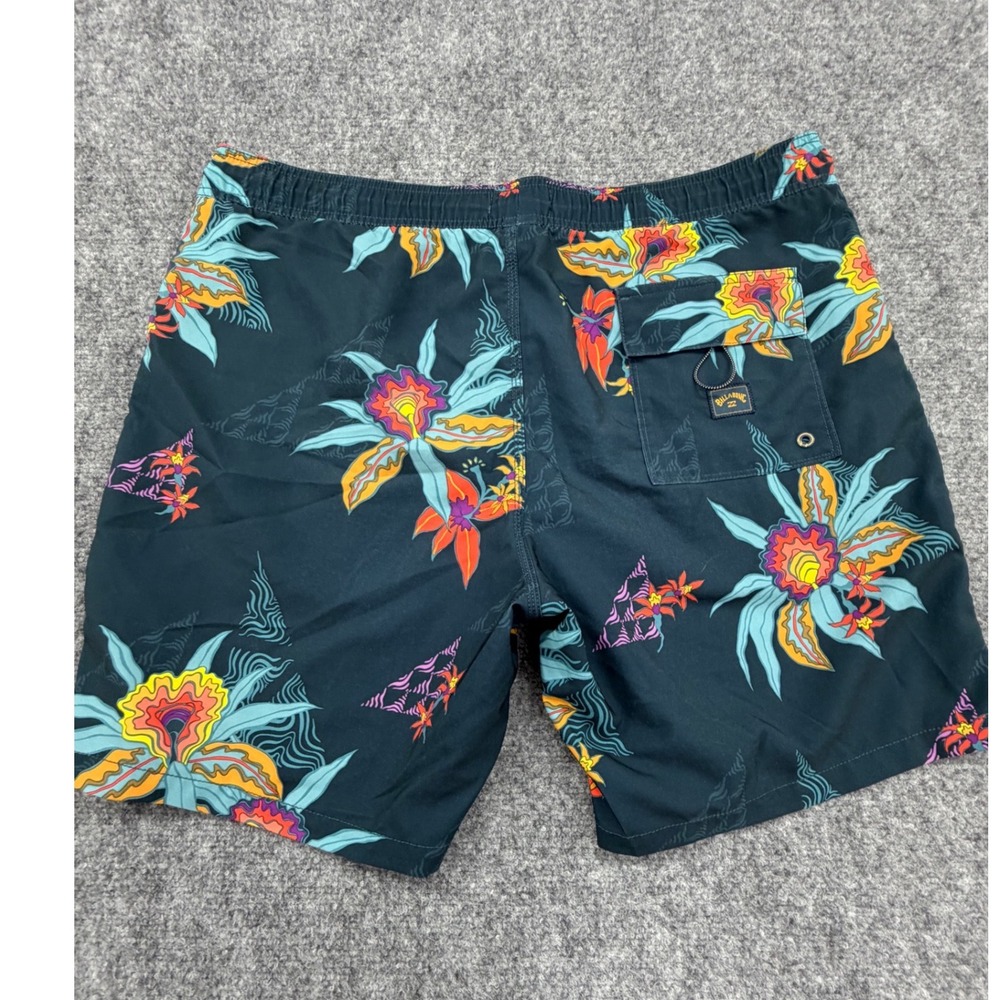 Billabong Sundays Layback Floral Board Shorts Black Mens Large Swim Trunks 7in - Picture 2 of 6